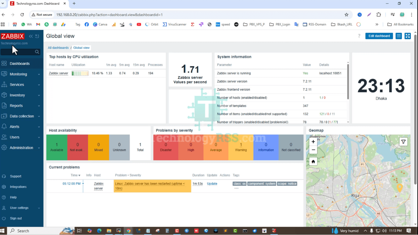 ZABBIX 7.2-dashboard
