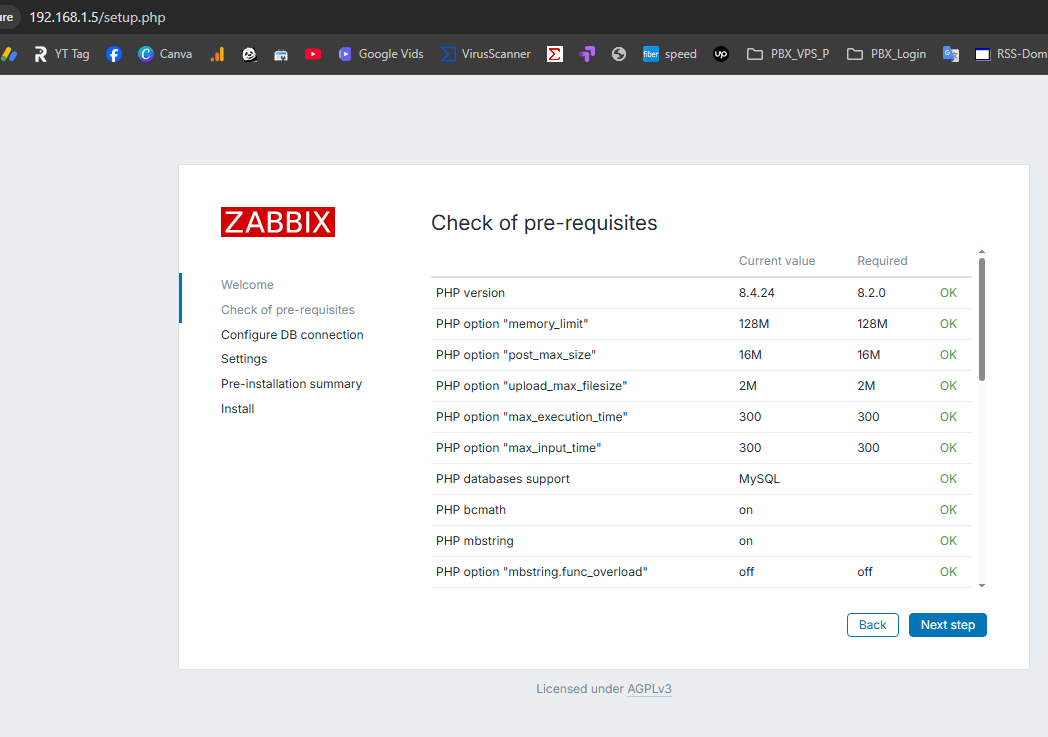 Check of pre-requisites8.0